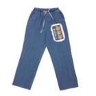 Bear Print Straight Leg Jeans Blue - One Size