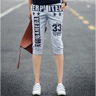 Letter Capri Jogger Pants