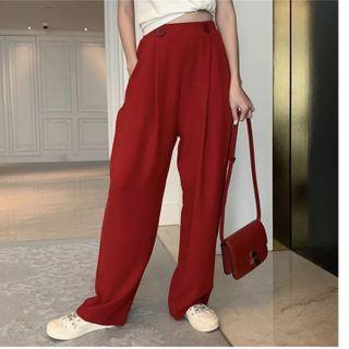 Set: Short-sleeve Letter Print T-shirt + Wide-leg Pants