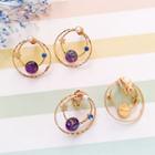 Planet Motif Hoop Earrings/ Clip-on Earrings