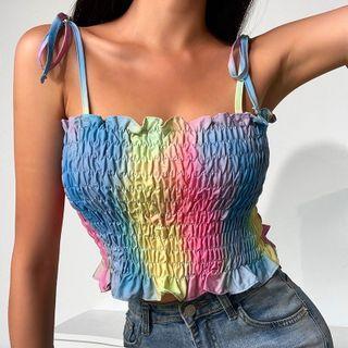 Ombre Ruched Camisole Top