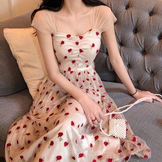 Small Strawberry Embroidered Dress