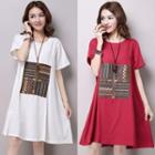 Short-sleeve Linen A-line Dress