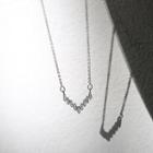 V-shape 925 Sterling Silver Necklace As Shown In Figure - One Size