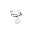 925 Sterling Silver Disc Open Ring Silver - One Size