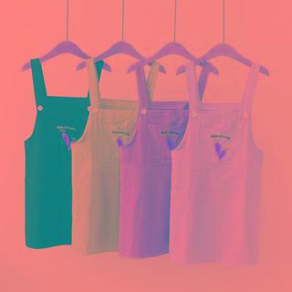 Carrot Embroidered Overall Dress