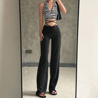 Strappy High-waist Loose-fit Pants