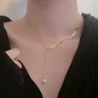 Faux Pearl Necklace 1 Pc - Necklace - Gold - One Size