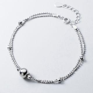 925 Sterling Silver Layered Bead Bracelet S925 - As Shown In Figure - One Size