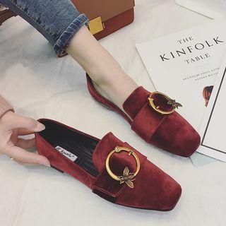 Hoop-accent Velvet Loafers