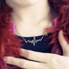 Alloy Heartbeat & Heart Pendant Necklace