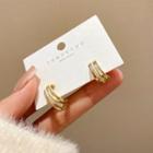 Layered Glaze Alloy Open Hoop Earring E4455 - 1 Pr - Gold - One Size