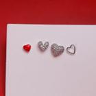 Non-matching 925 Sterling Silver Heart Earring