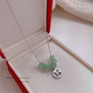 Disc Pendant Necklace X931 - Silver - One Size