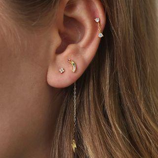 Rainbow & Lightning Rhinestone Dangle Earring