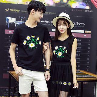 Couple Matching Short-sleeve T-shirt / Set: Sleeveless Mini Dress + Skirt