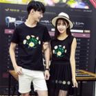 Couple Matching Short-sleeve T-shirt / Set: Sleeveless Mini Dress + Skirt