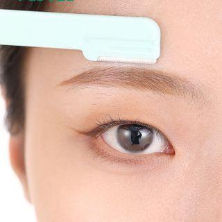 Set Of 2: Stainless Steel Eyebrow Razor White + Green - One Size