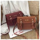 Faux Leather Crossbody Satchel Bag