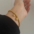 Alloy Bead Bracelet E565 - Gold - One Size