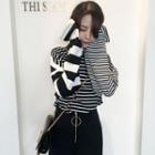 Striped Wide-sleeve T-shirt