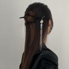 Vintage Lotus Acrylic Fringed Hair Stick 1 Pc - Silver - One Size