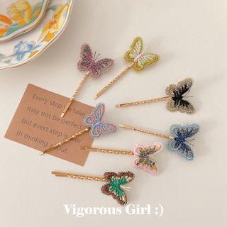 Embroidered Butterfly Hair Pin
