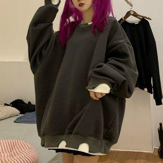 Oversized Mock Two Piece Sweatshirt