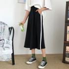 Contrast Trim A-line Midi Skirt