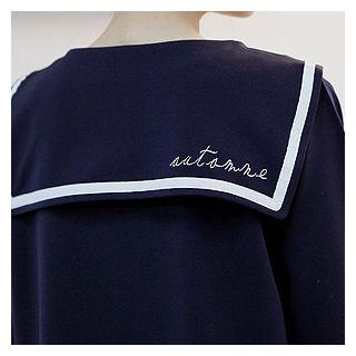 Sailor-collar Mini Shift Dress
