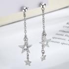 Alloy Star Dangle Earring 1 Pair - Earring Backs - Silver - One Size