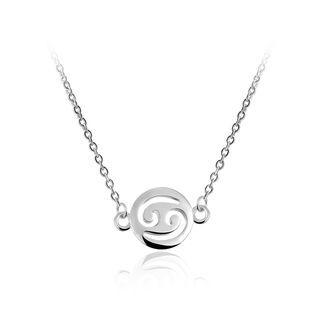 Simple Fashion Zodiac Cancer Necklace Silver - One Size