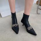 High Heel Chained Short Boots