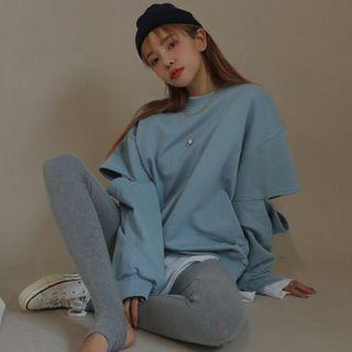 Cut-out Pullover Peacock Blue - One Size