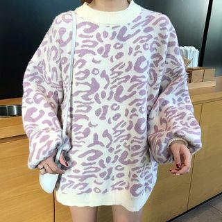 Animal Print Oversized Sweater