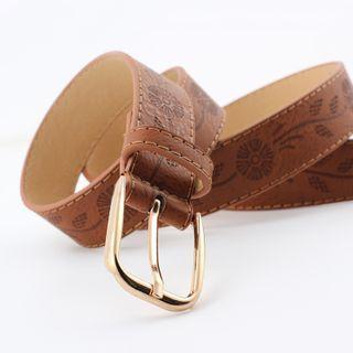 Faux Leather Embossed Belt