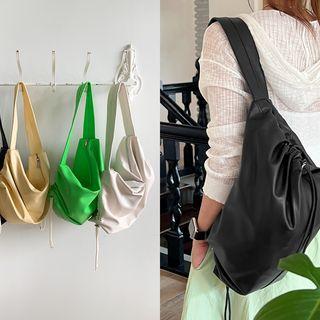 Drawcord Pleather Sling Bag