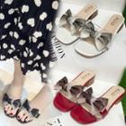 Low-heel Ribbon Bow Slide Sandals