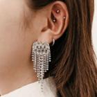 Rhinestone Heart Fringed Earring