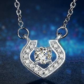 Heart Rhinestone Short Necklace As Figure - One Size