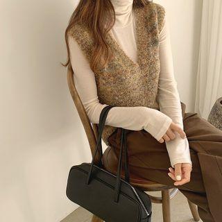 V-neck Boucl -knit Vest