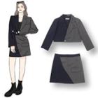 Cropped Paneled Blazer / A-line Skirt