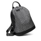 Patterned Faux Leather Backpack Black - One Size