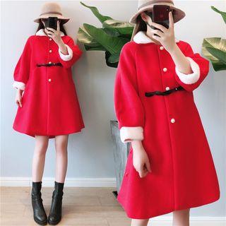 Collared Single-breasted A-line Coat Dress