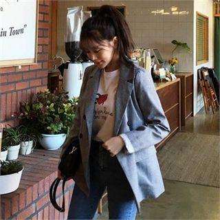 Double-breasted Houndstood Jacket