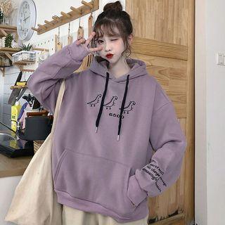 Long-sleeve Hooded Embroidered Hooded Top