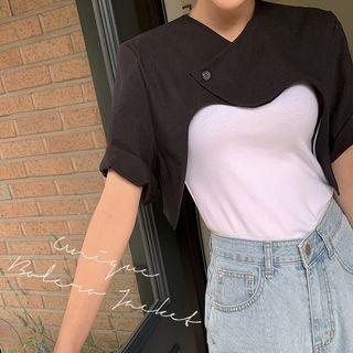 V-neck Single-button Bolero