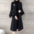 Tweed Flared-sleeve Button Coat