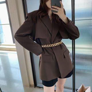 Long-sleeve Chain Belt Blazer