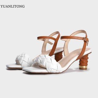 Braided Chunky-heel Sandals